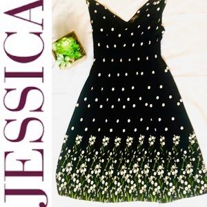 Jessica black and floral princess dress